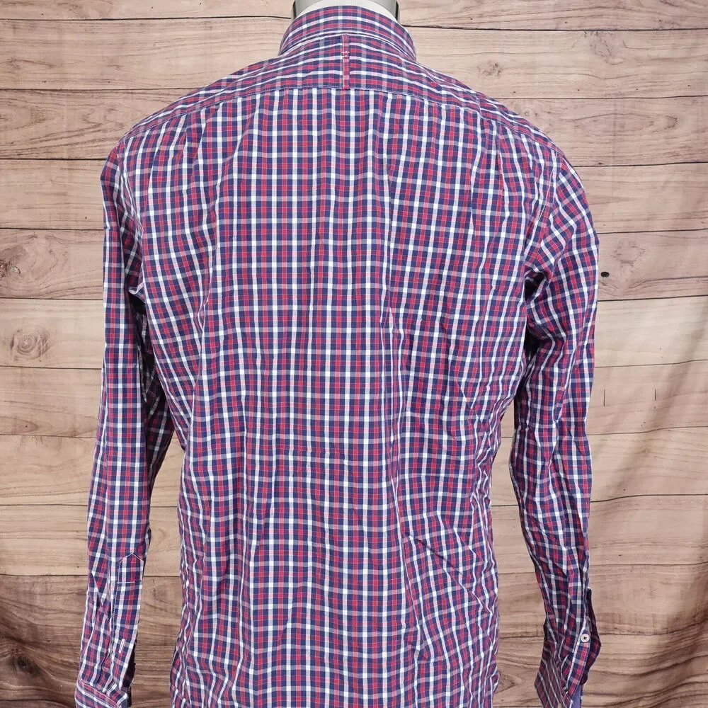 BANANA‎ REPUBLIC SOFT WASH GINGHAM CHECK BUTTON DOWN SHIRT MENS SIZE M MEDIUM
